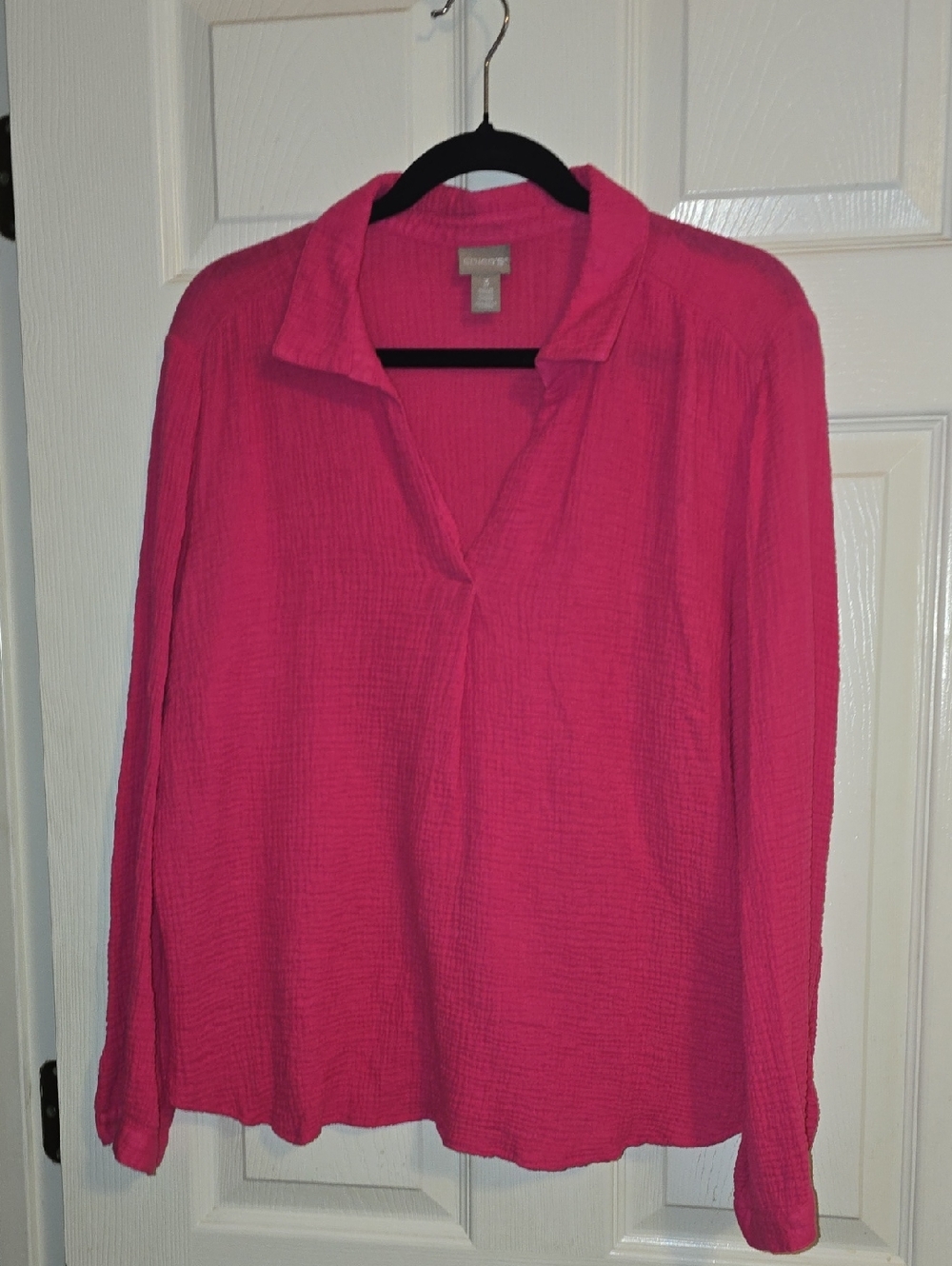 Chico's Hot Pink Collared V-Neck Tunic